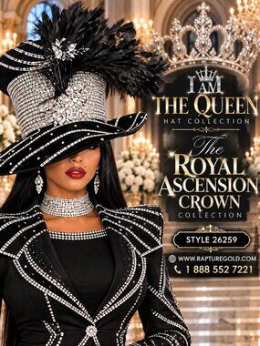 I Am The Queen Designer Church Hat Women Wide Brim First Lady Hat Style 26259